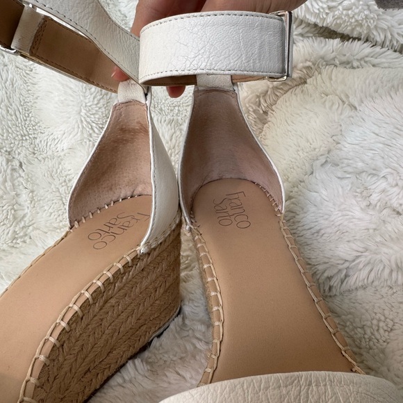 Women's Franco Sarto White Espadrille Wedges - Picture 9 of 11
